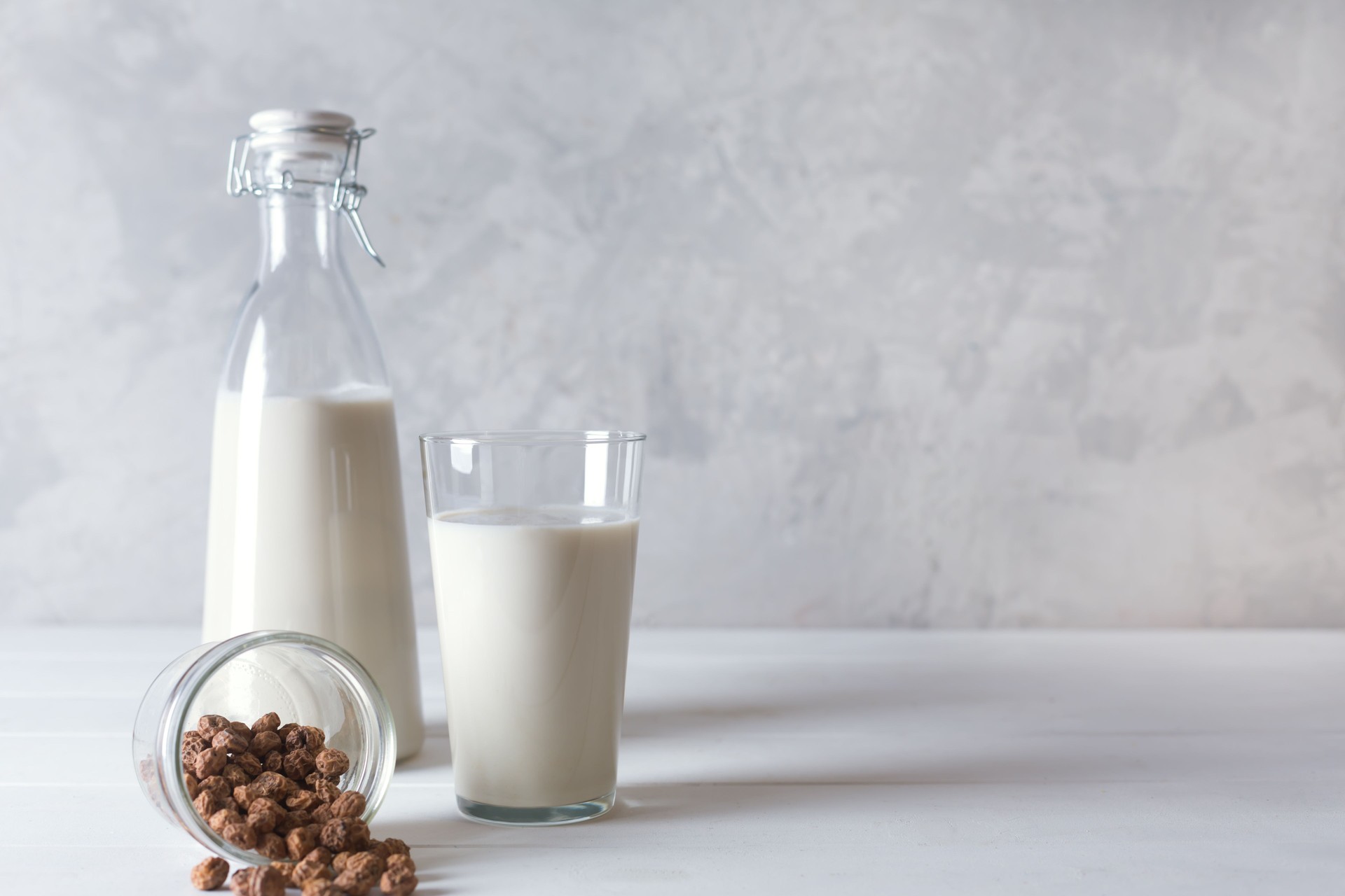 Fresh organic horchata drink prepared in Valensia, Spain